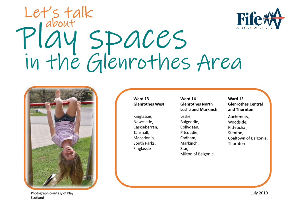 Play Spaces Strategy Proposal Maps Glenrothes Area