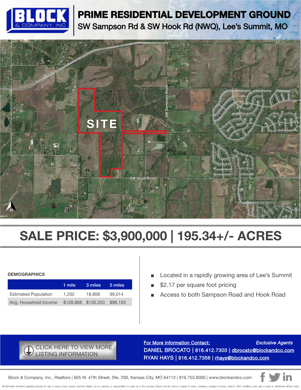 PRIME RESIDENTIAL DEVELOPMENT GROUND SW Sampson Rd & SW Hook Rd (NWQ), Lee’S Summit, MO