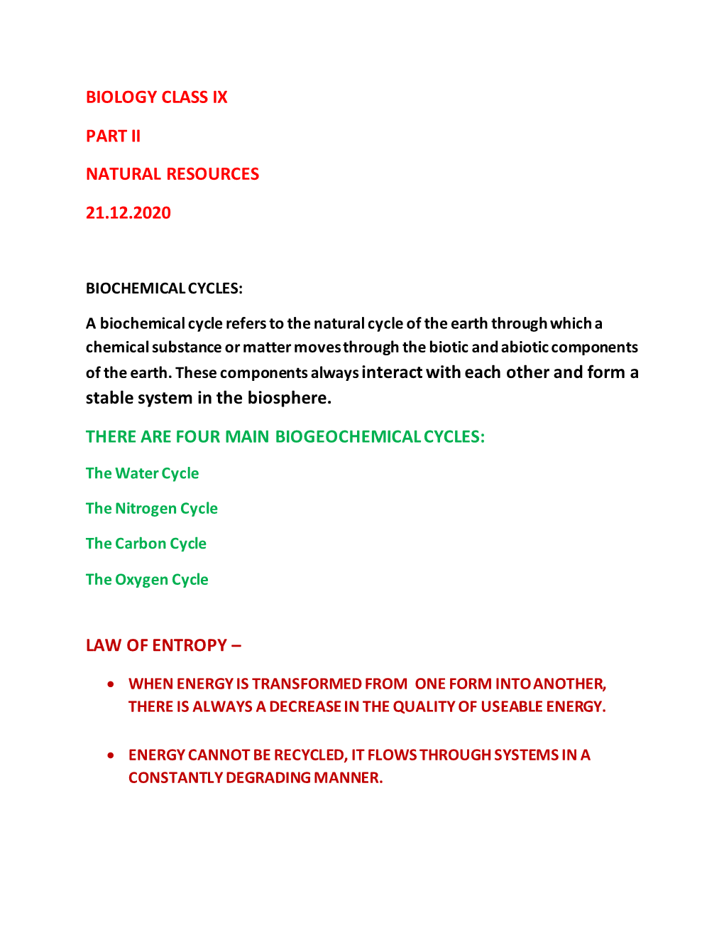 Biology Class Ix Part Ii Natural Resources 21.12