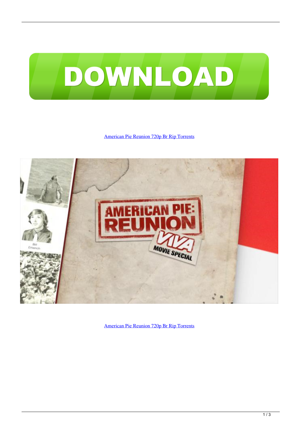 American Pie Reunion 720P Br Rip Torrents