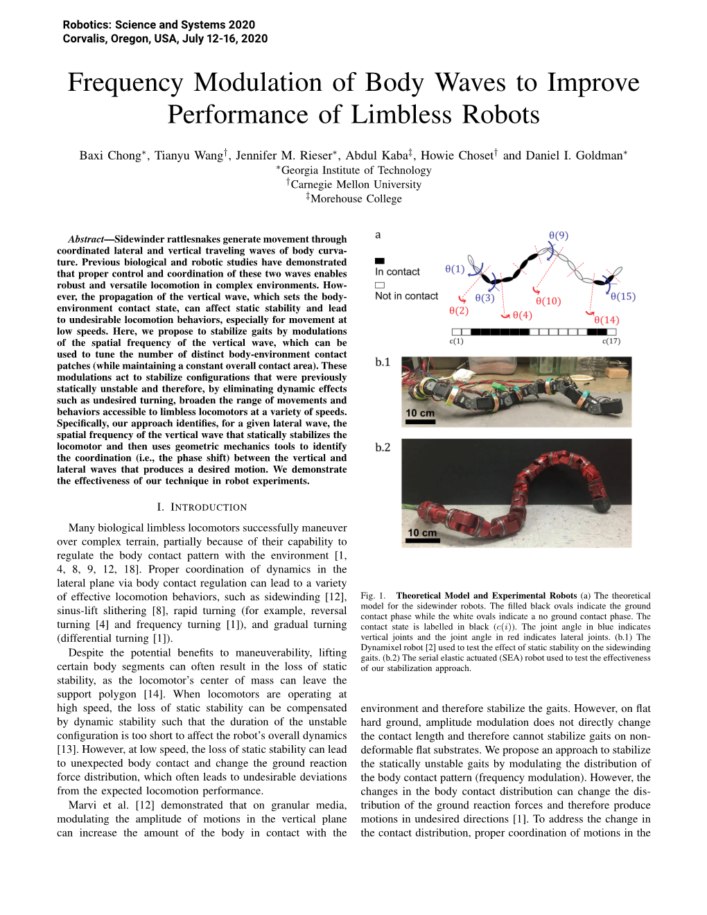 Frequency Modulation of Body Waves to Improve Performance of Limbless Robots