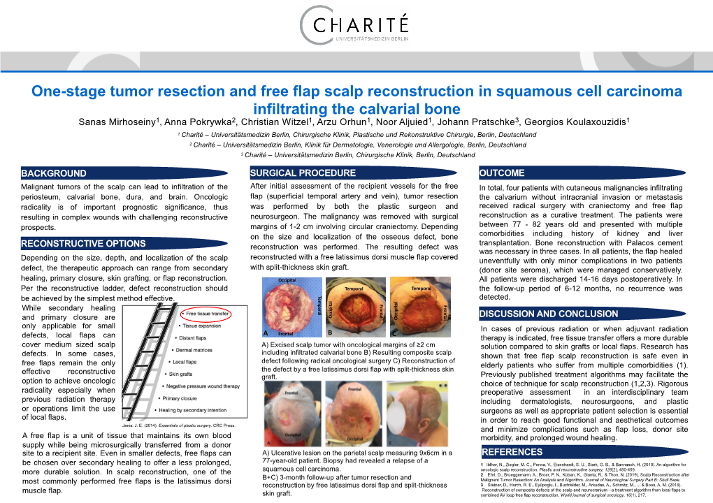One-Stage Tumor Resection and Free Flap Scalp Reconstruction In