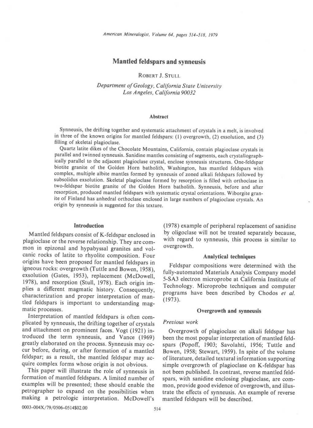 Mantled Feldspars and Synneusis