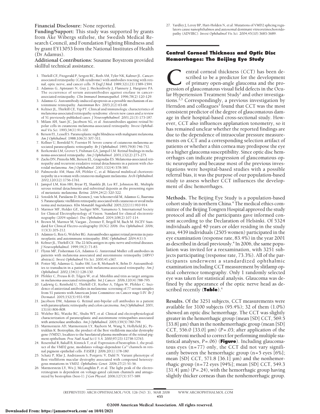 Central Corneal Thickness and Optic Disc Hemorrhages