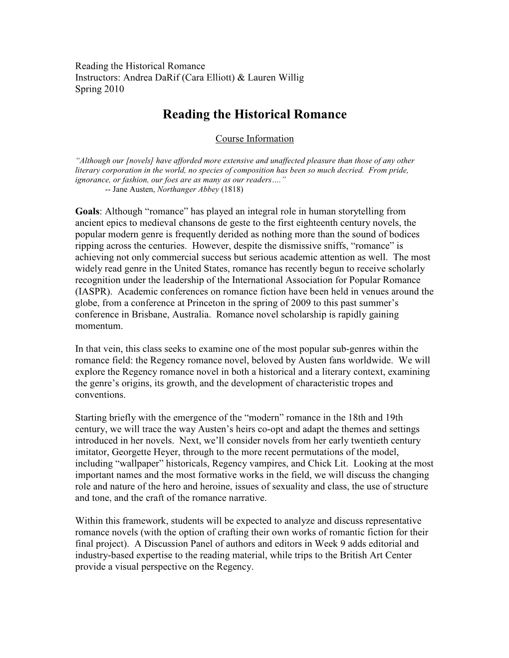 Week-By-Week Syllabus: the Syllabus Should Include Topics and Specified Readings (With Chapters Or Page Numbers Specified)