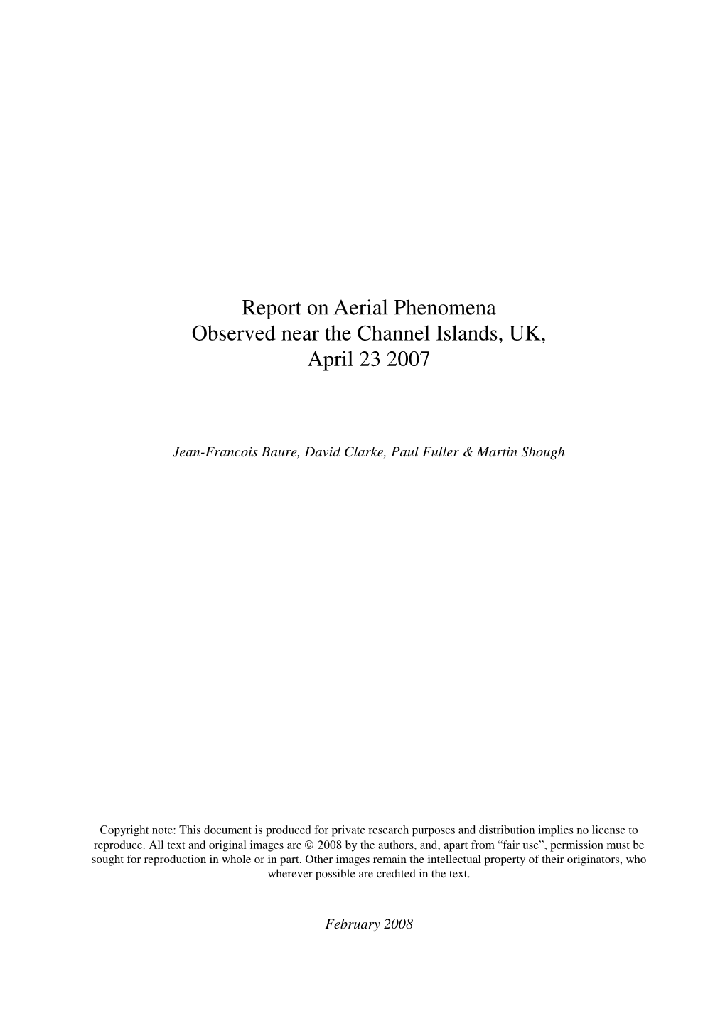 Report on Channel Islands Uaps 23.04.07.Wps