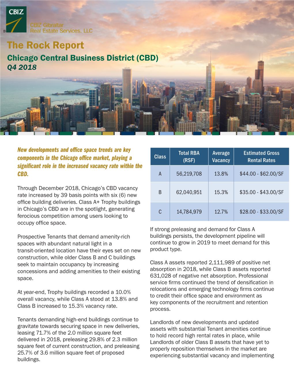 The Rock Report Chicago Central Business District (CBD) Q4 2018