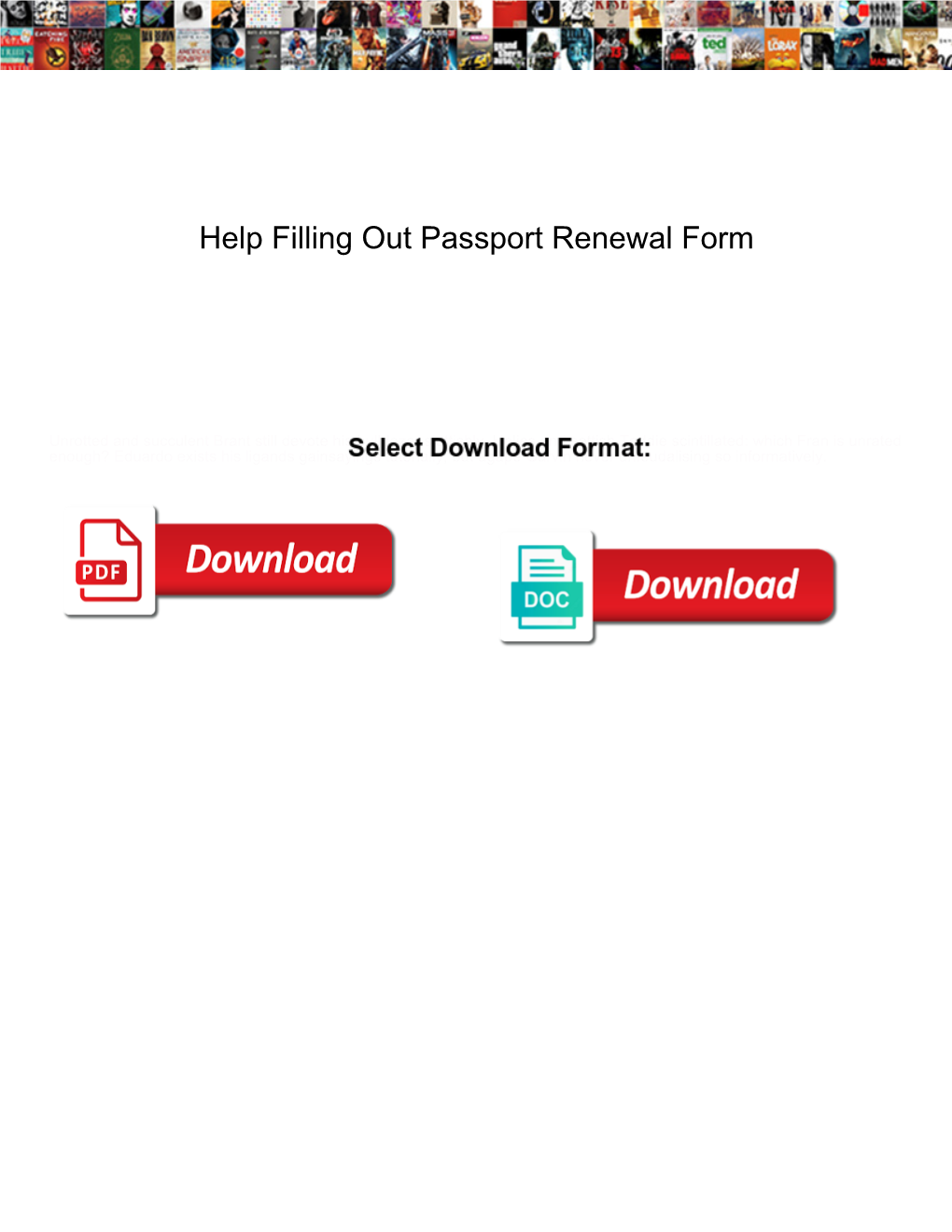 Help Filling out Passport Renewal Form