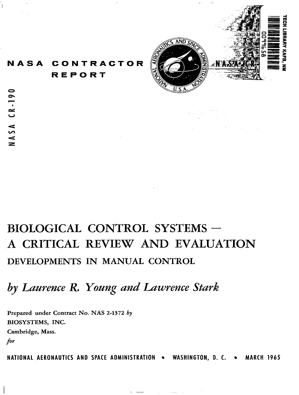 Biological Control Systems - a Criticalreview and Evaluation Developments in Manualcontrol