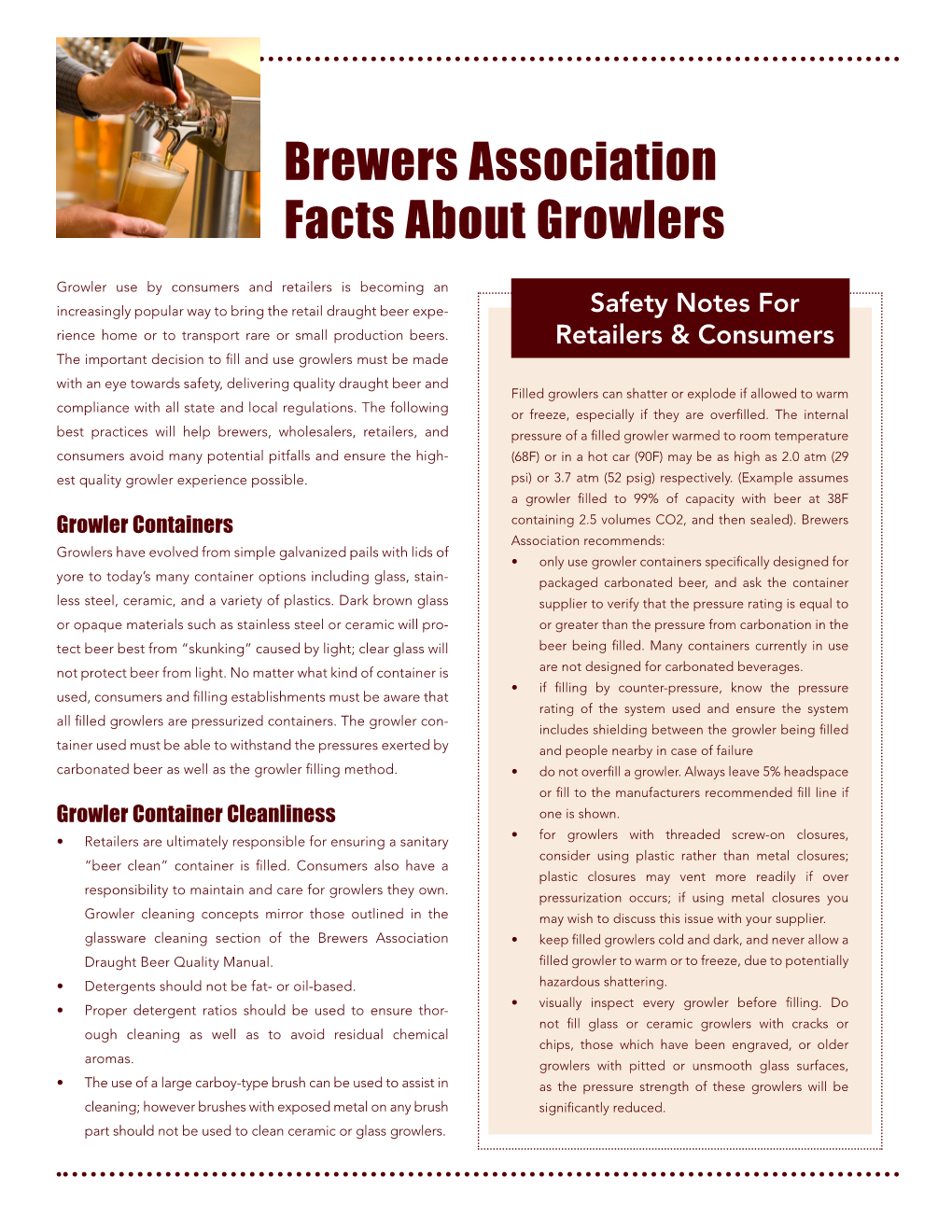 Brewers Association Facts About Growlers