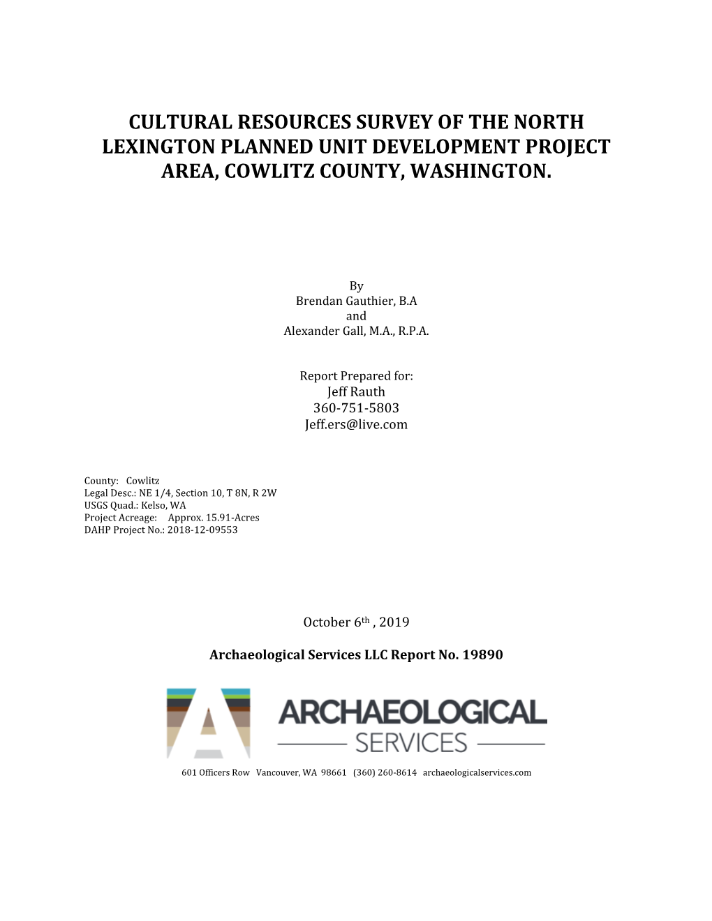 Exhibit G-Cultural Resources Survey North Lexington Urban Subdivision