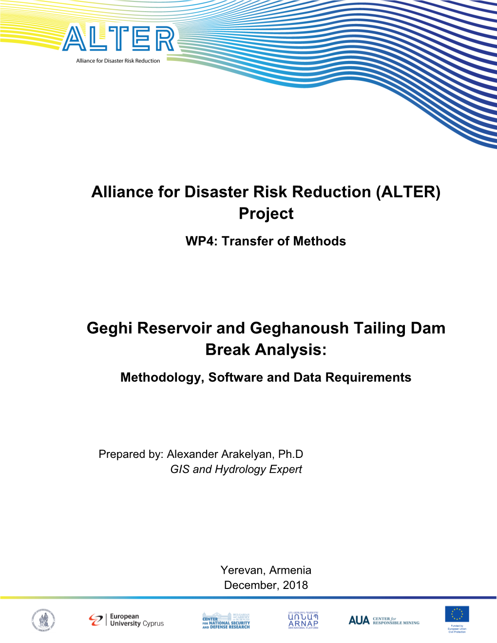 Alliance for Disaster Risk Reduction (ALTER) Project Geghi Reservoir