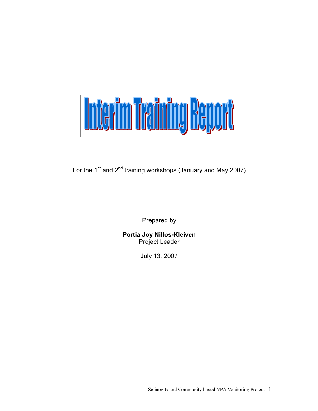 2Nd Training Report