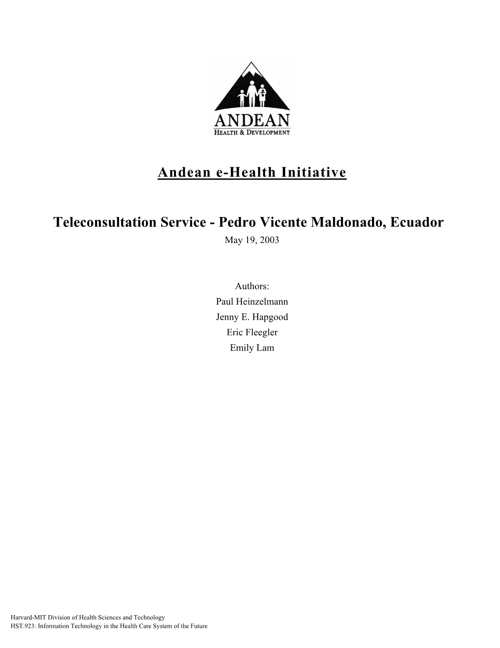 Andean E-Health Initiative Teleconsultation Service