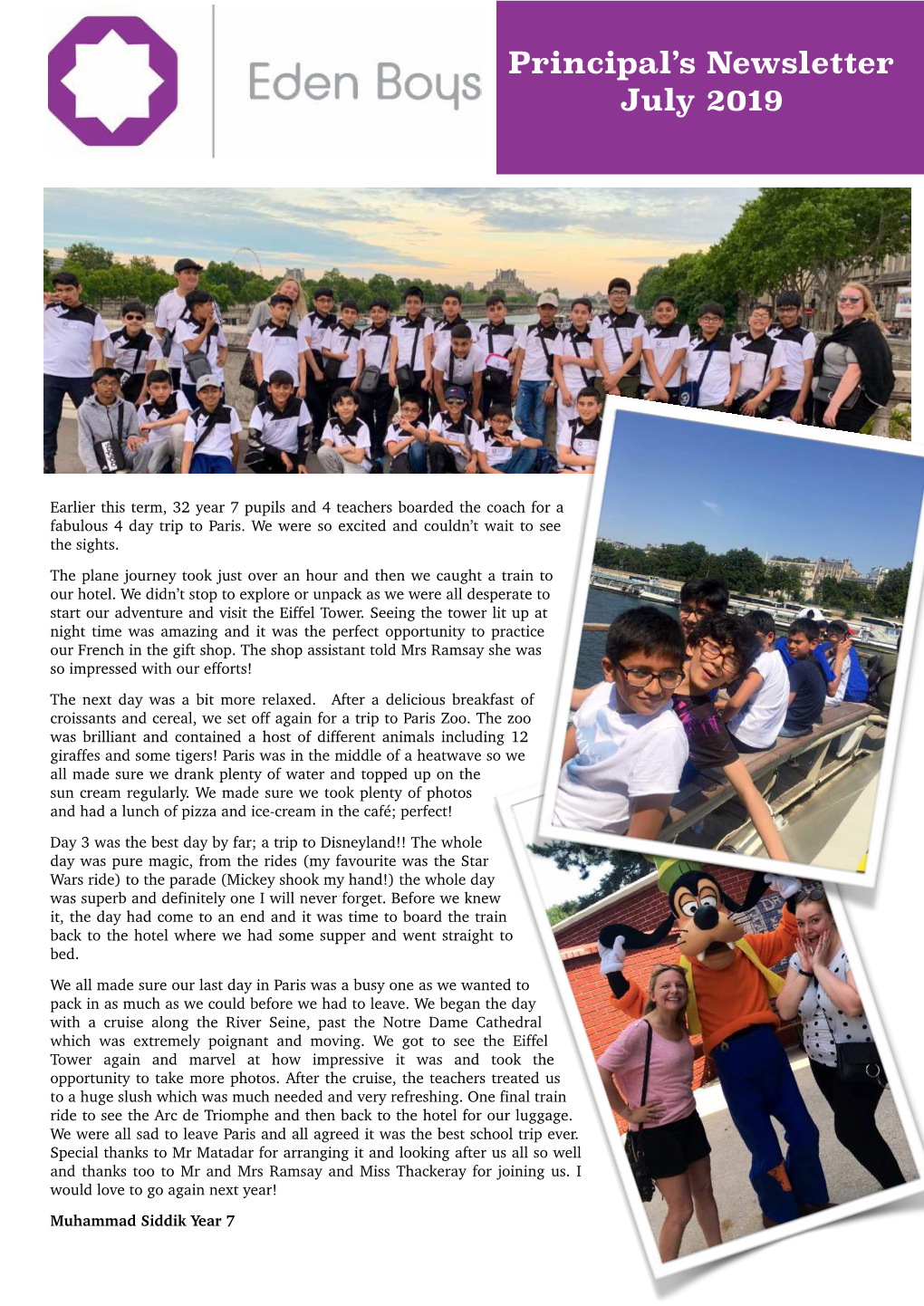 Principal's Newsletter July 2019