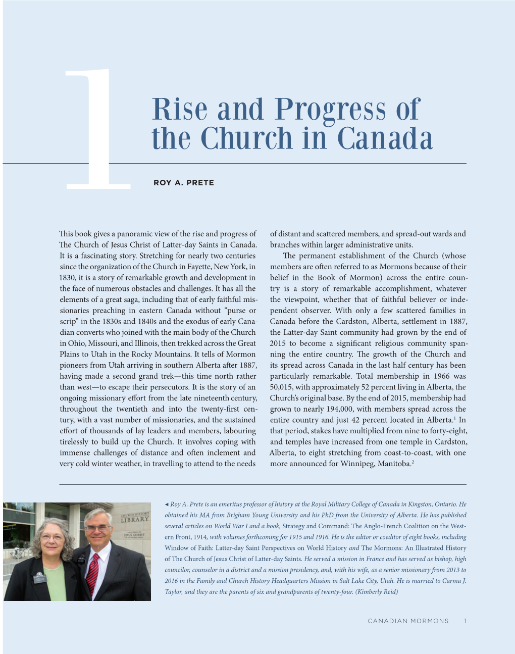 1Rise and Progress of the Church in Canada