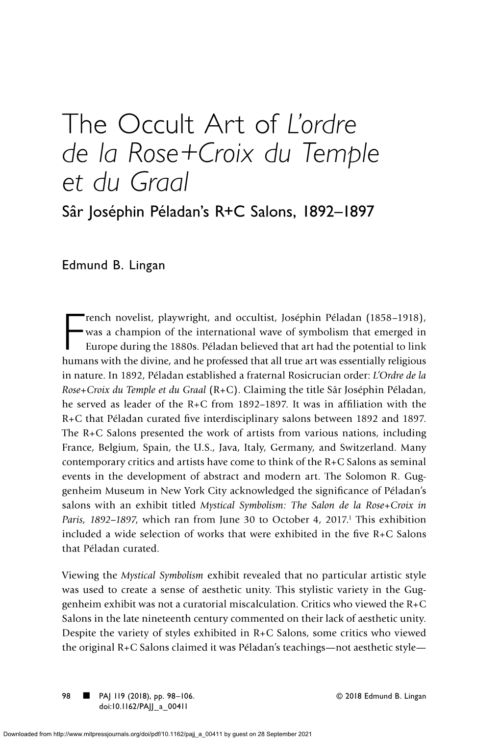 The Occult Art of L'ordre De La Rose+Croix Du Temple Et Du Graal