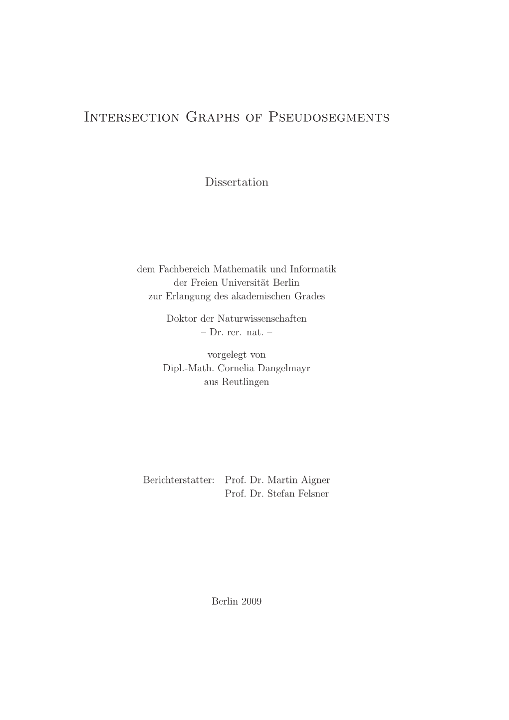 Intersection Graphs of Pseudosegments