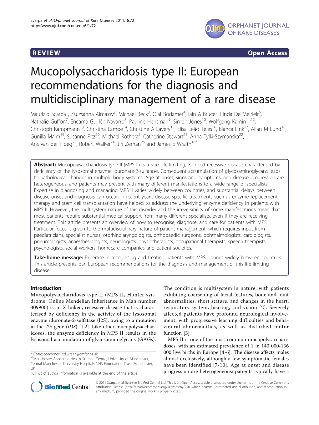 Mucopolysaccharidosis Type II