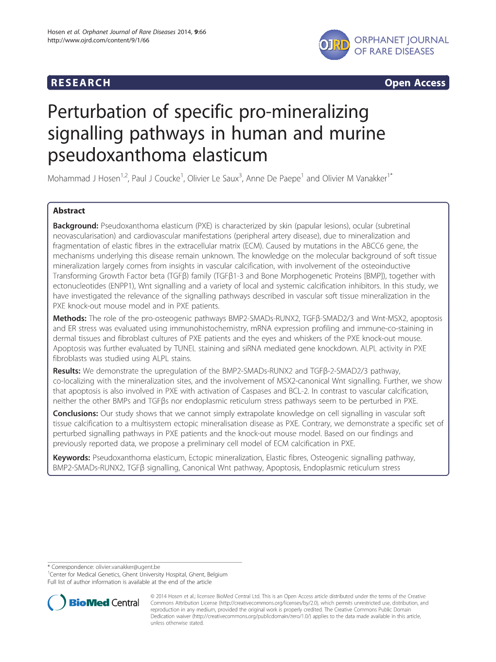 Perturbation of Specific Pro-Mineralizing Signalling