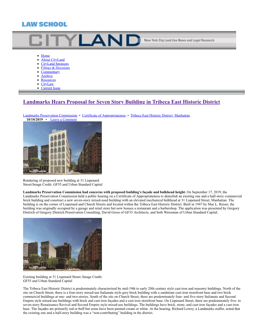 Landmarks Hears Proposal for Seven Story Building in Tribeca East Historic District