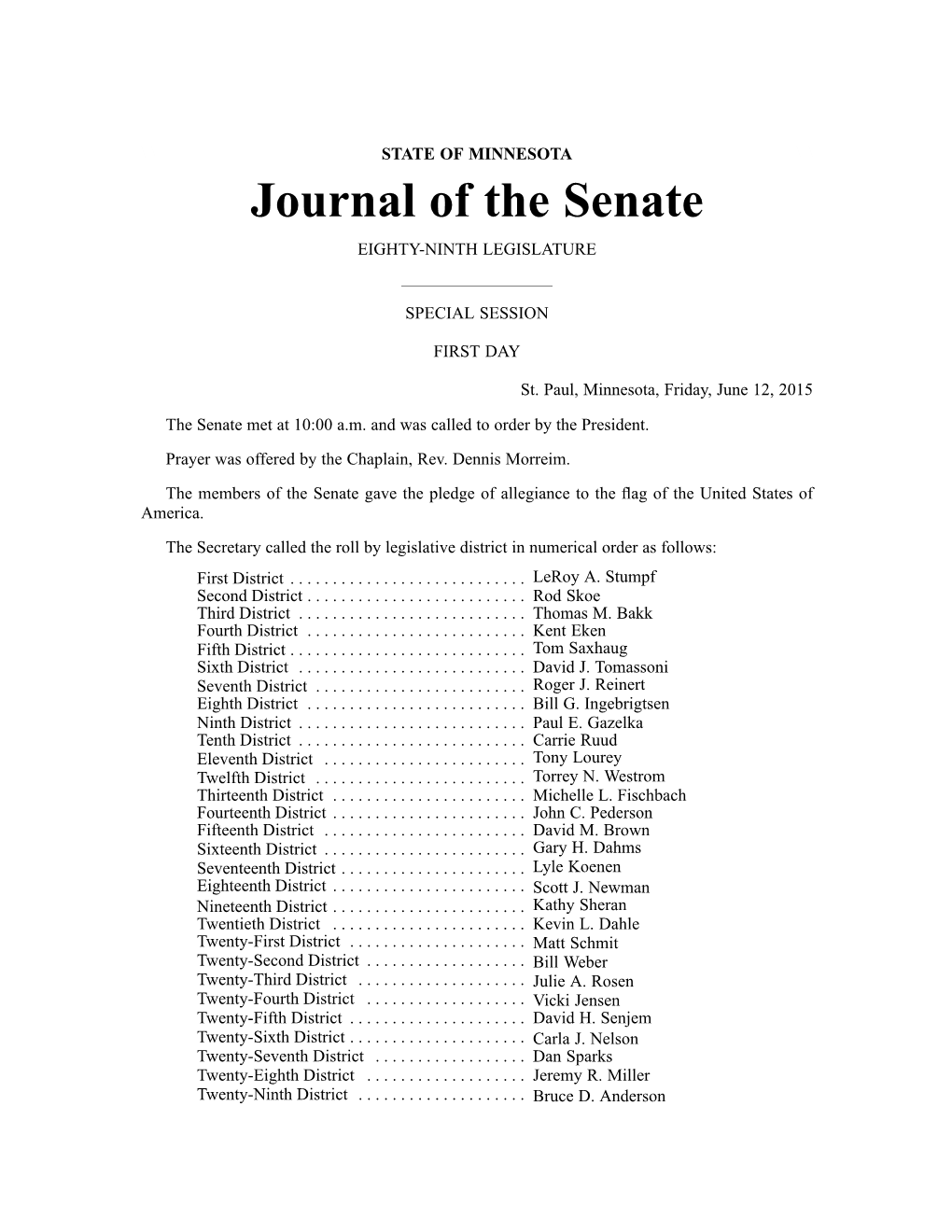 Journal of the Senate EIGHTY-NINTH LEGISLATURE