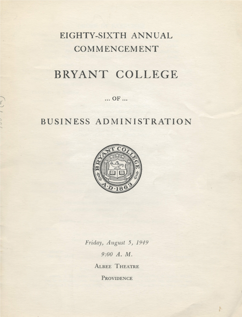 Commencement Exercises Program, August 5, 1949