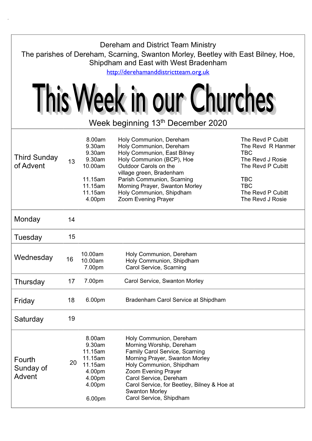 Dereham and District Team Ministry