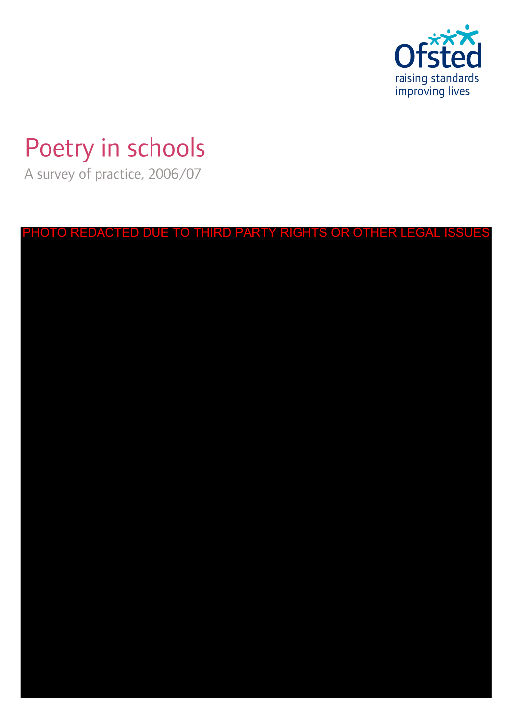 Poetry in Schools a Survey of Practice, 2006/07