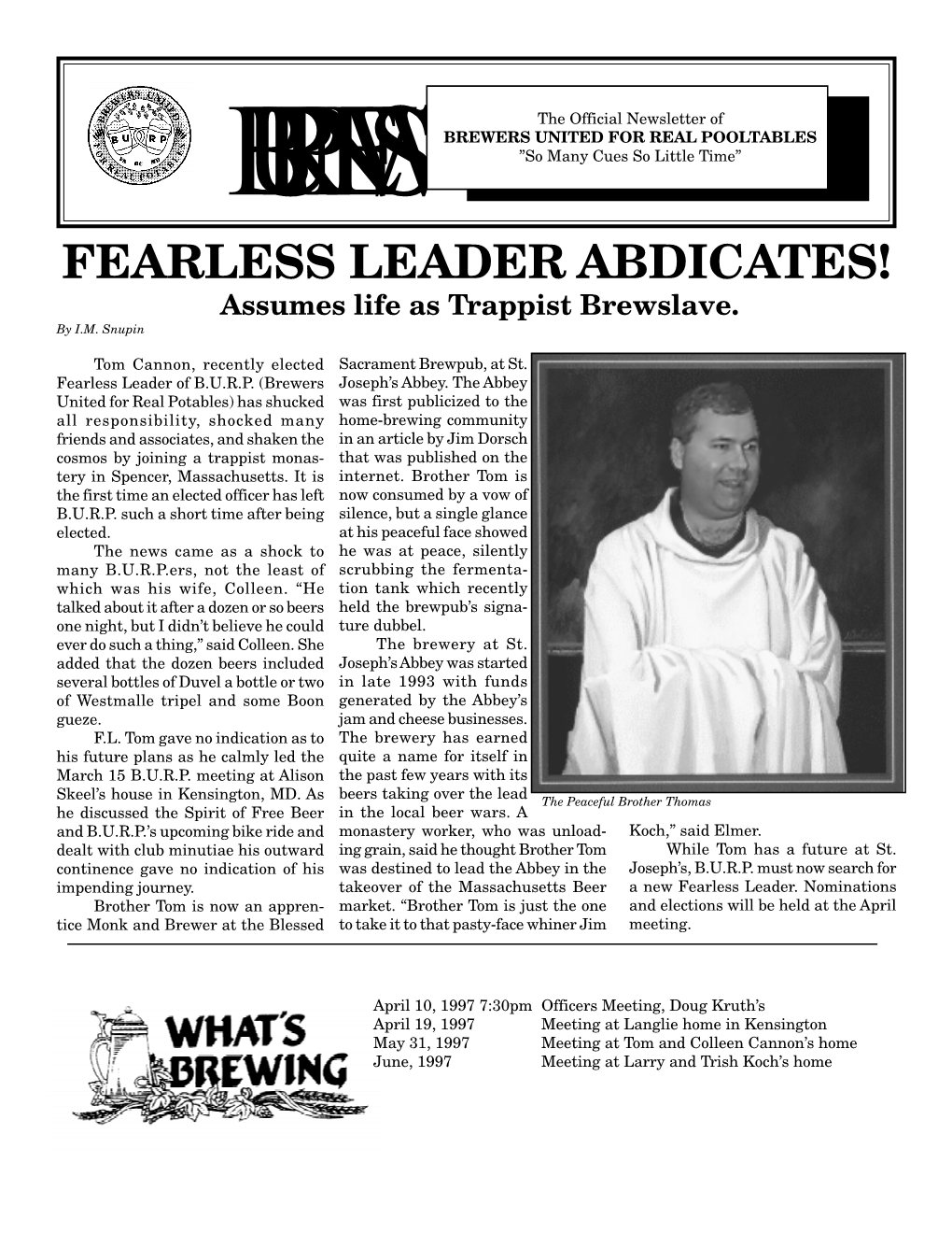 Newsletter-April 1997