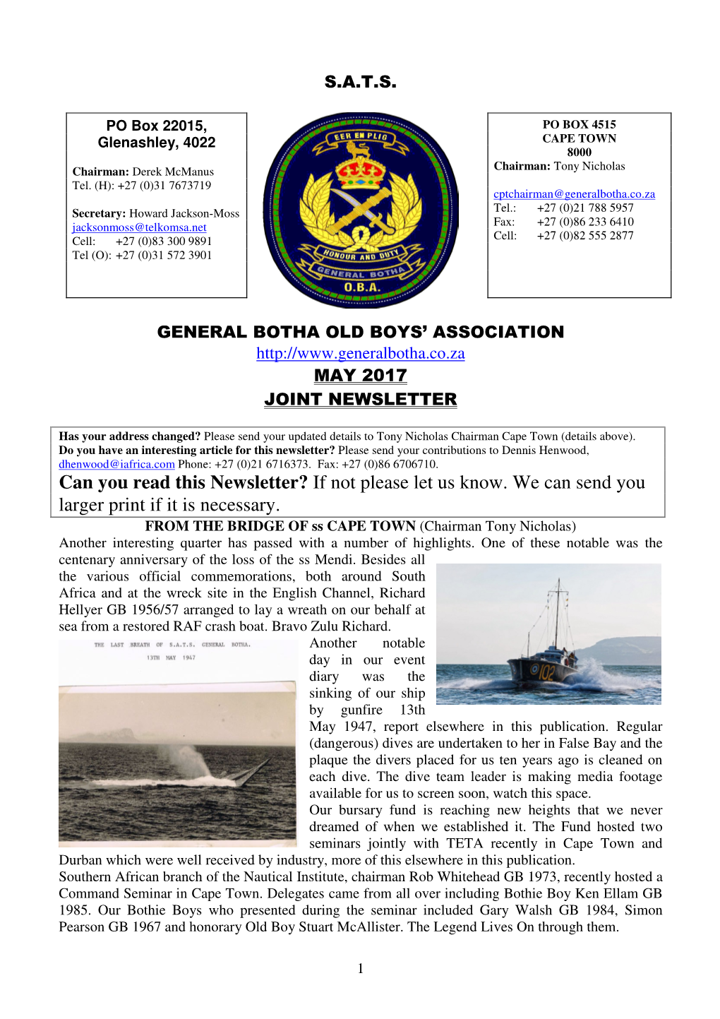 Can You Read This Newsletter? If Not Please Let Us Know