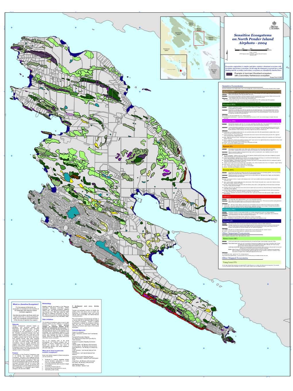 Sensitive Ecosystems on North Pender Island Airphoto