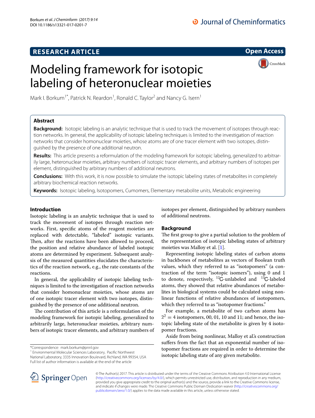 Modeling Framework for Isotopic Labeling of Heteronuclear Moieties Mark I