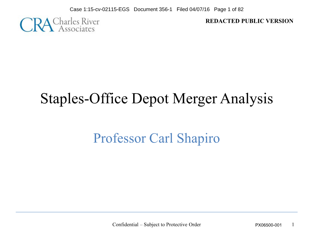 Staples-Office Depot Merger Analysis