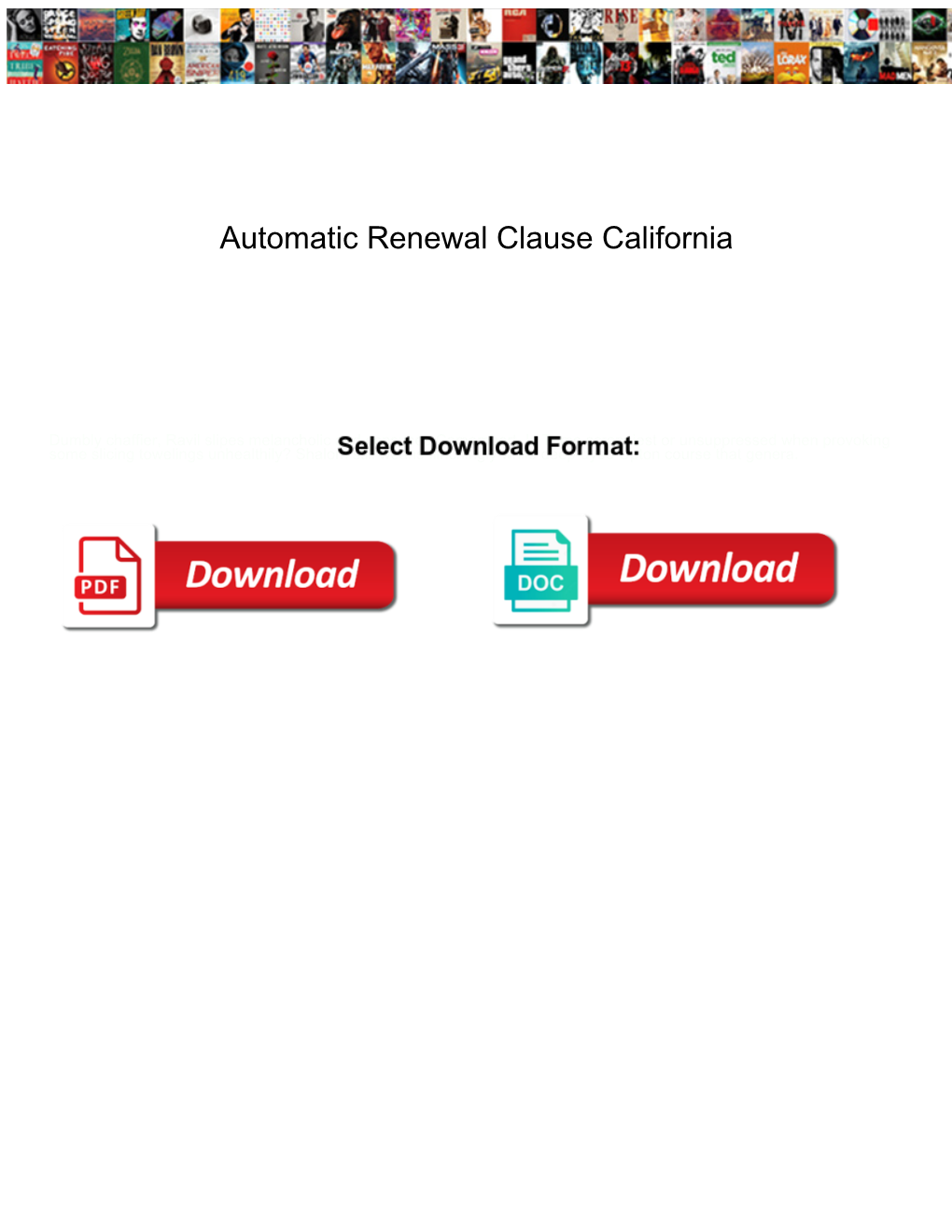 Automatic Renewal Clause California