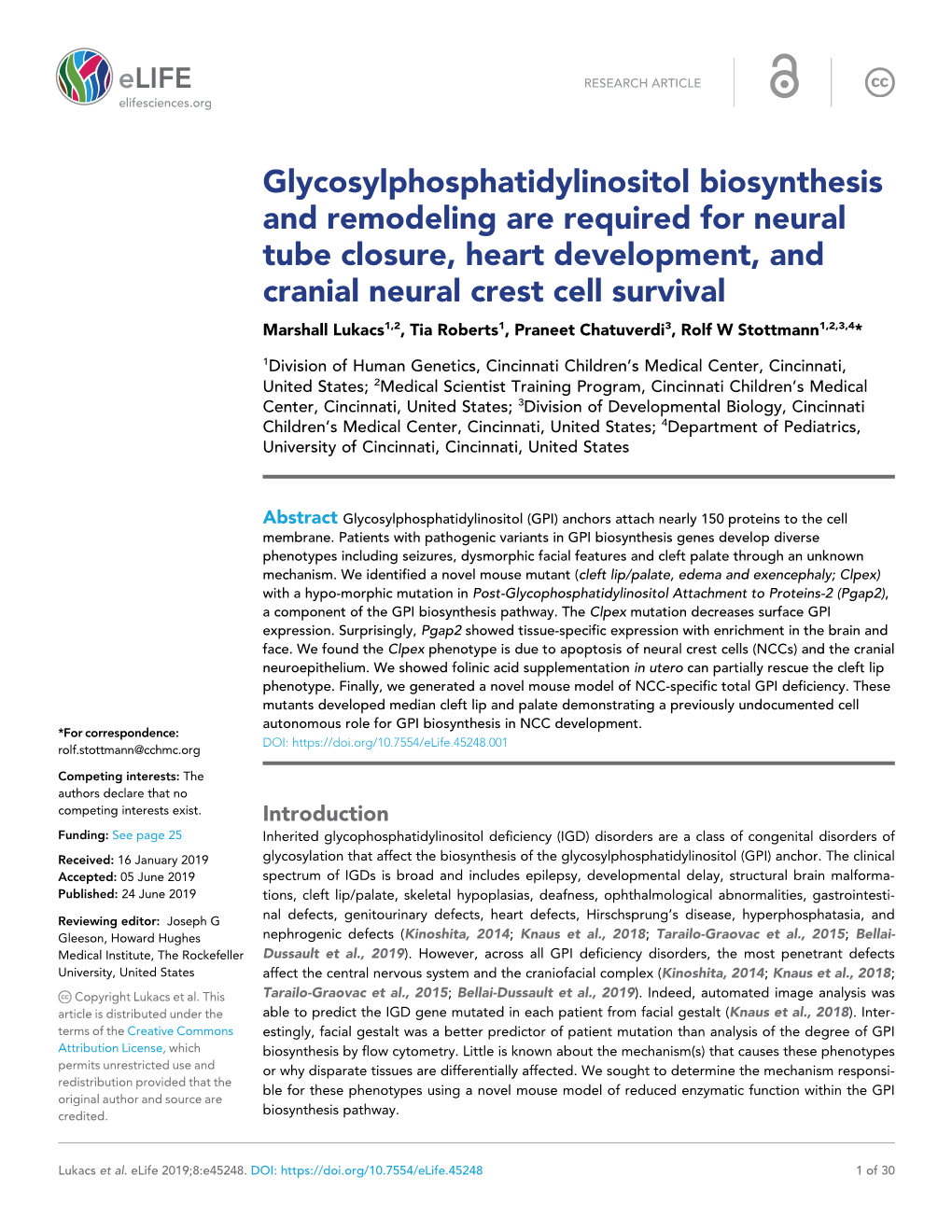 Glycosylphosphatidylinositol Biosynthesis and Remodeling Are