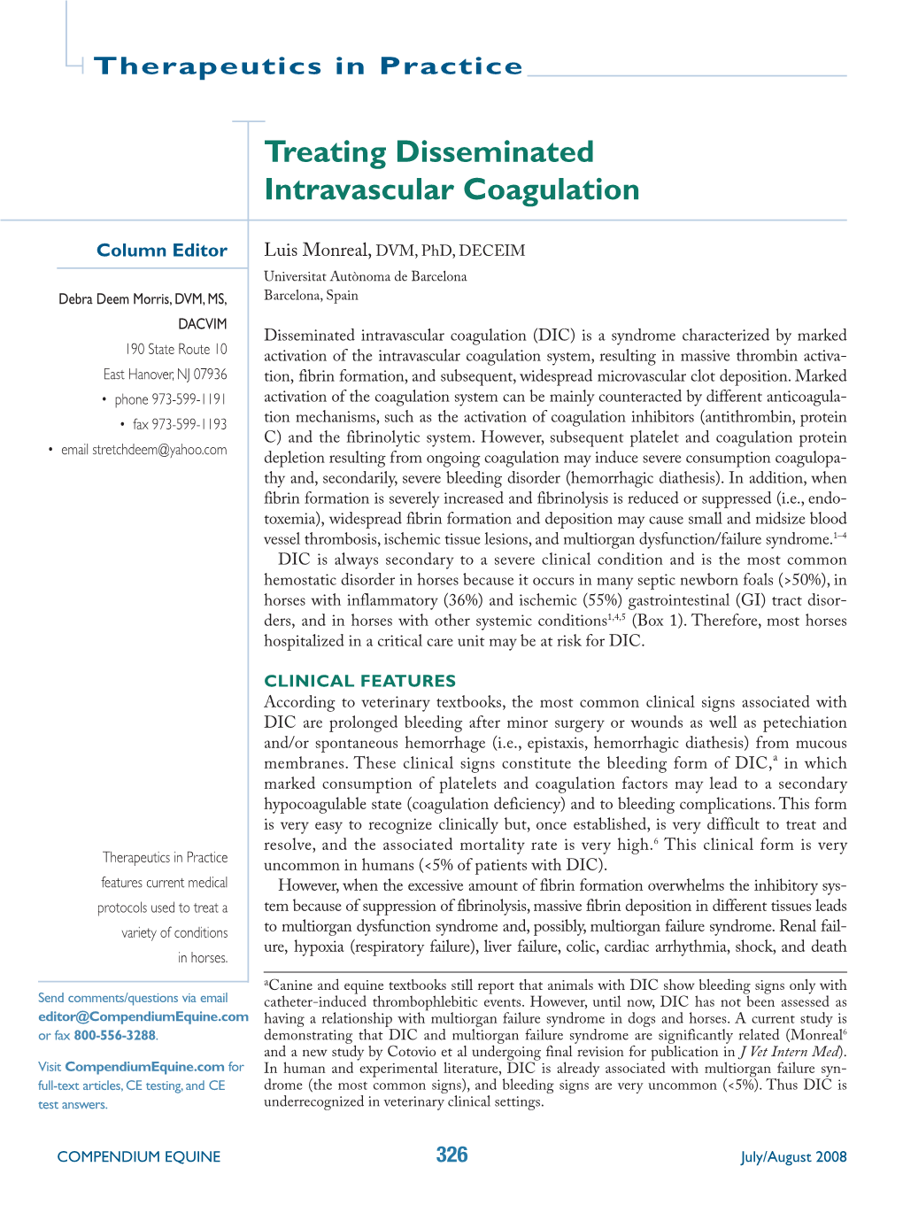Treating Disseminated Intravascular Coagulation