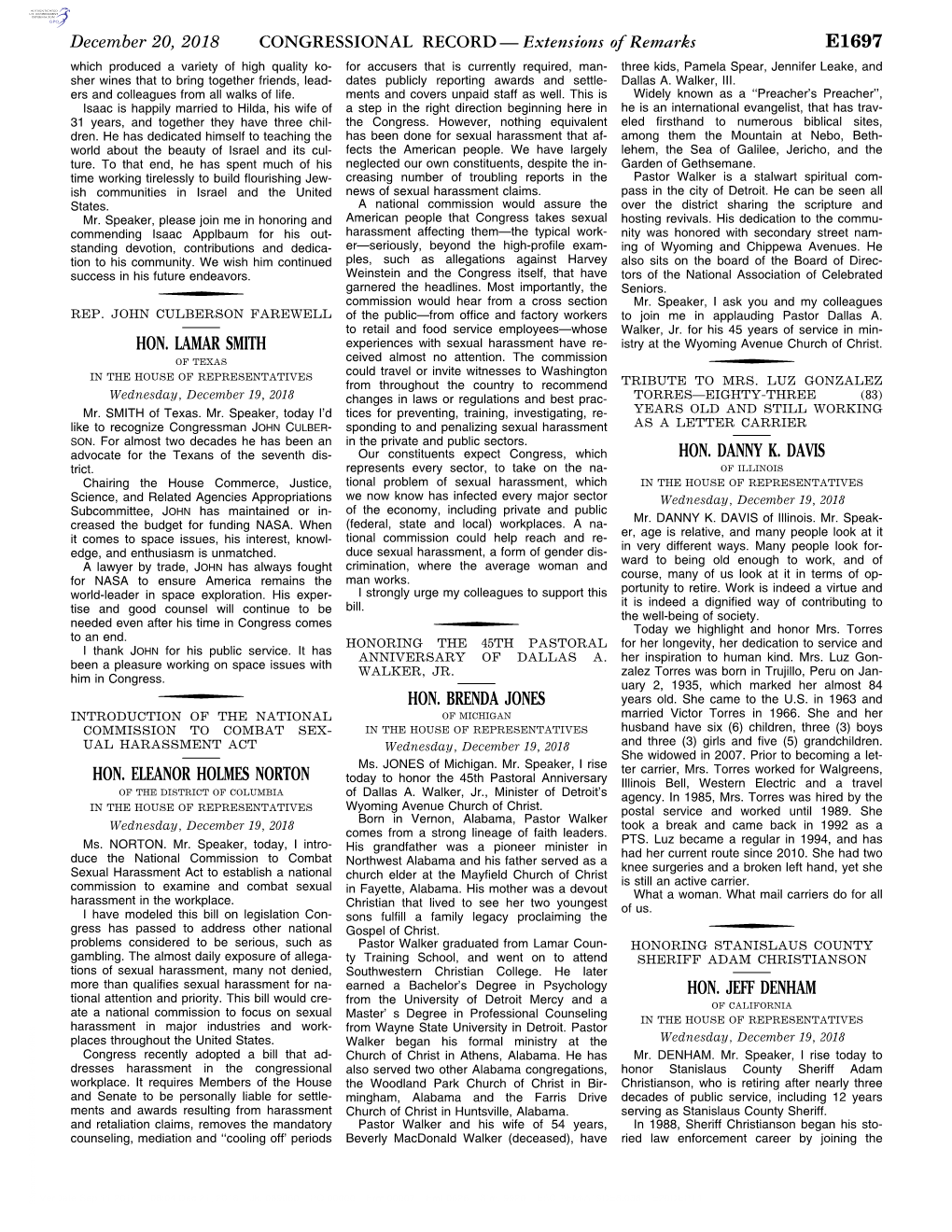 CONGRESSIONAL RECORD— Extensions of Remarks E1697 HON