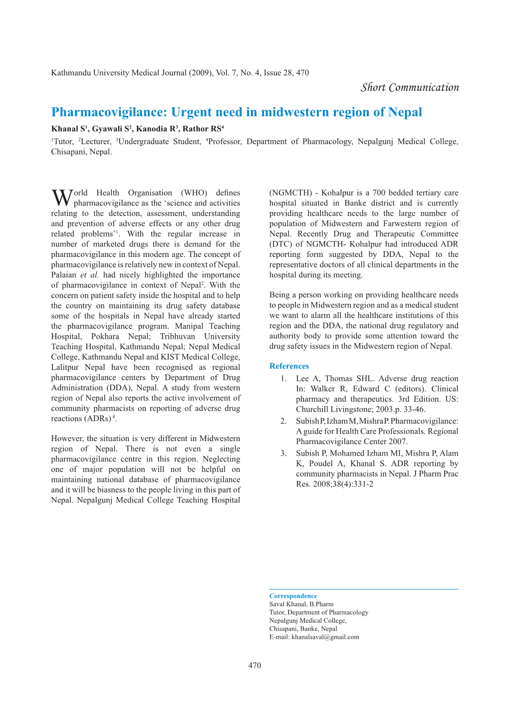 Pharmacovigilance