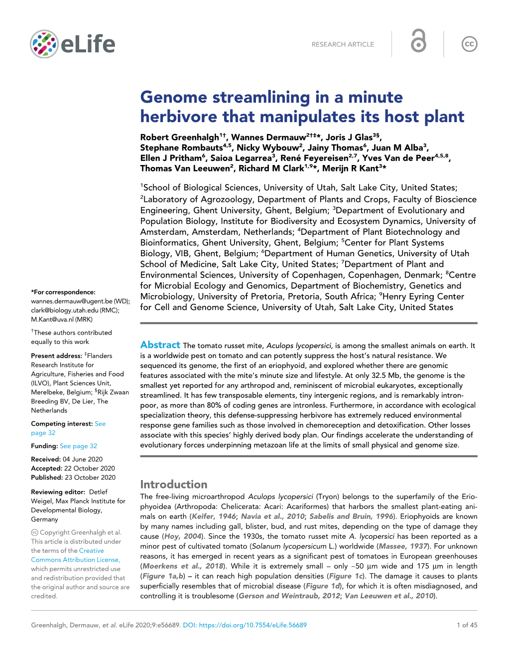 Genome Streamlining in a Minute Herbivore That Manipulates Its Host