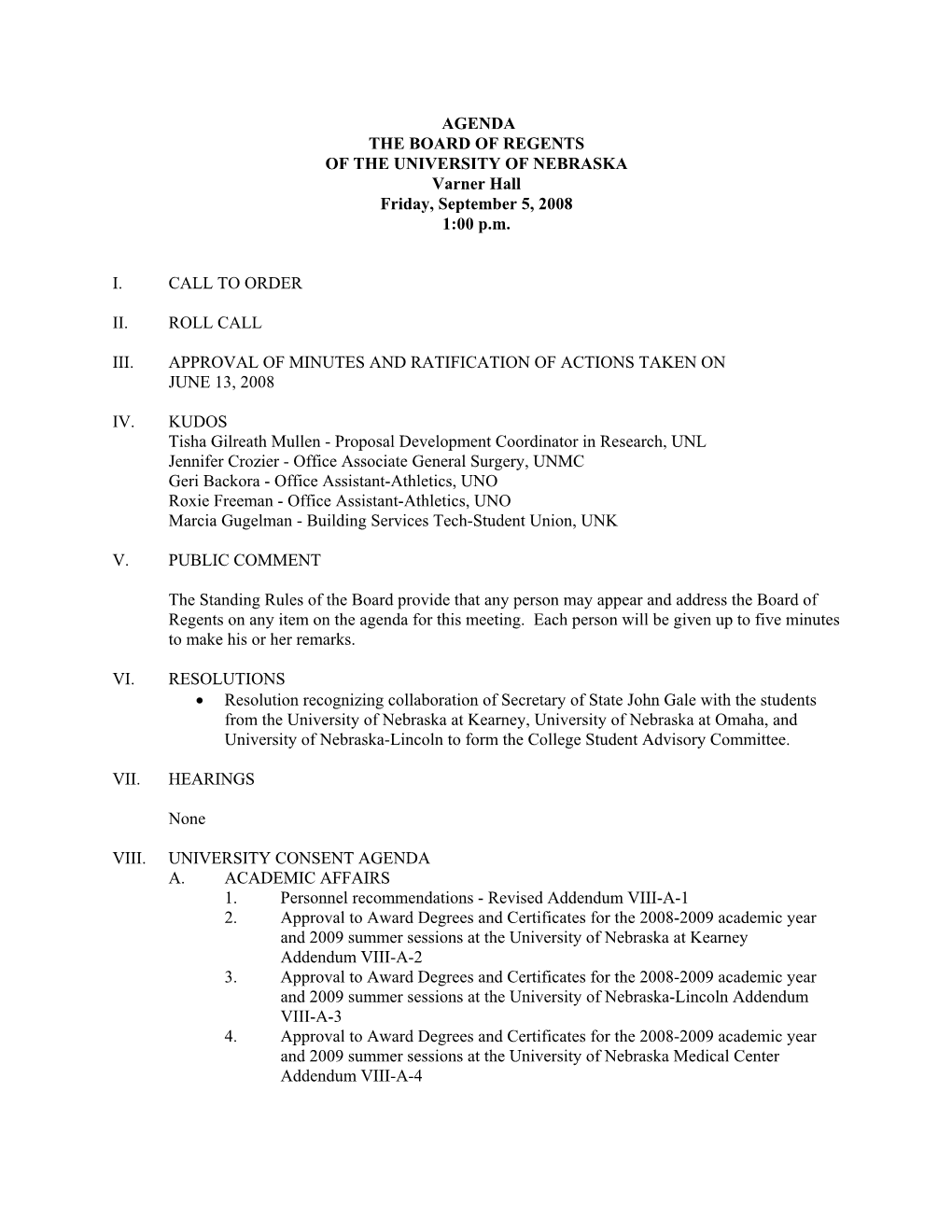 Agenda 9-5-08