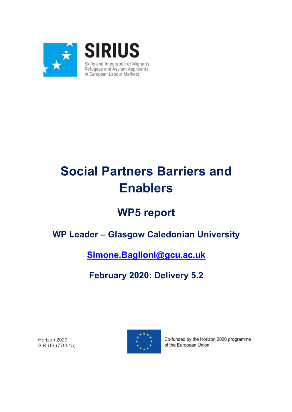 Social Partners Barriers and Enablers