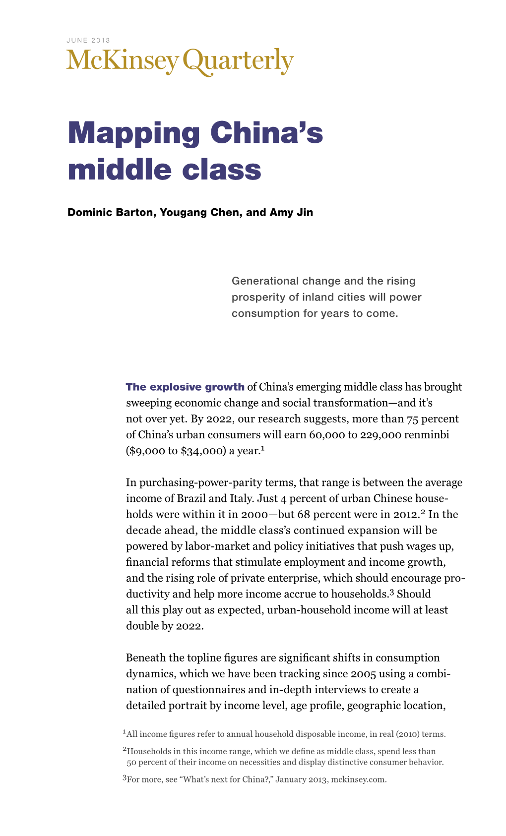 Mapping China's Middle Class