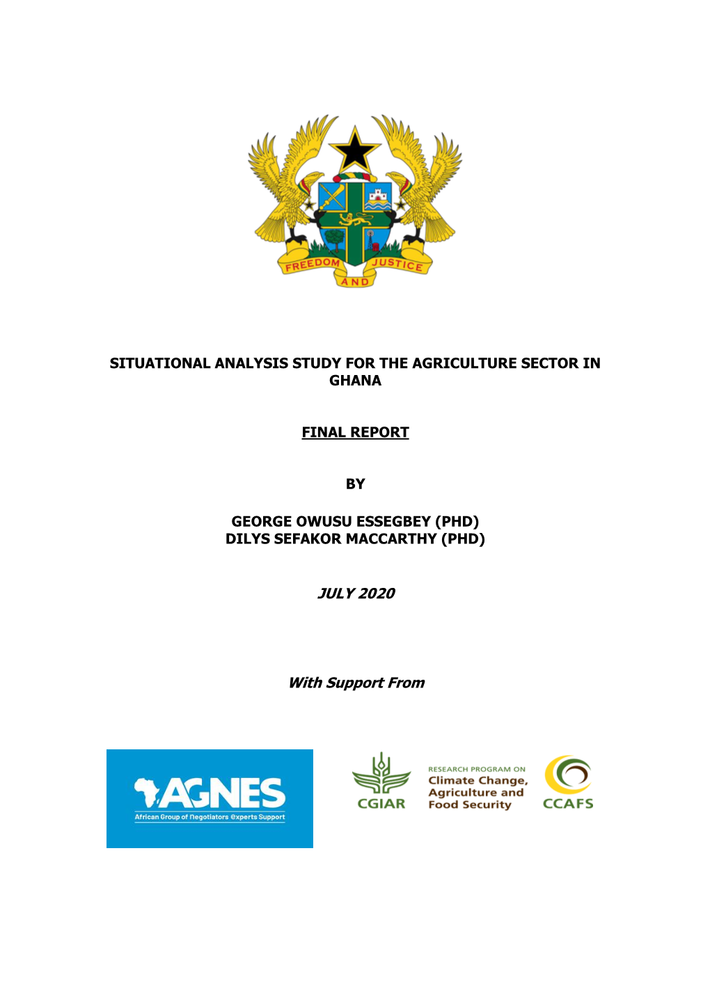 Situational Analysis of the Agriculture Sector in Ghana