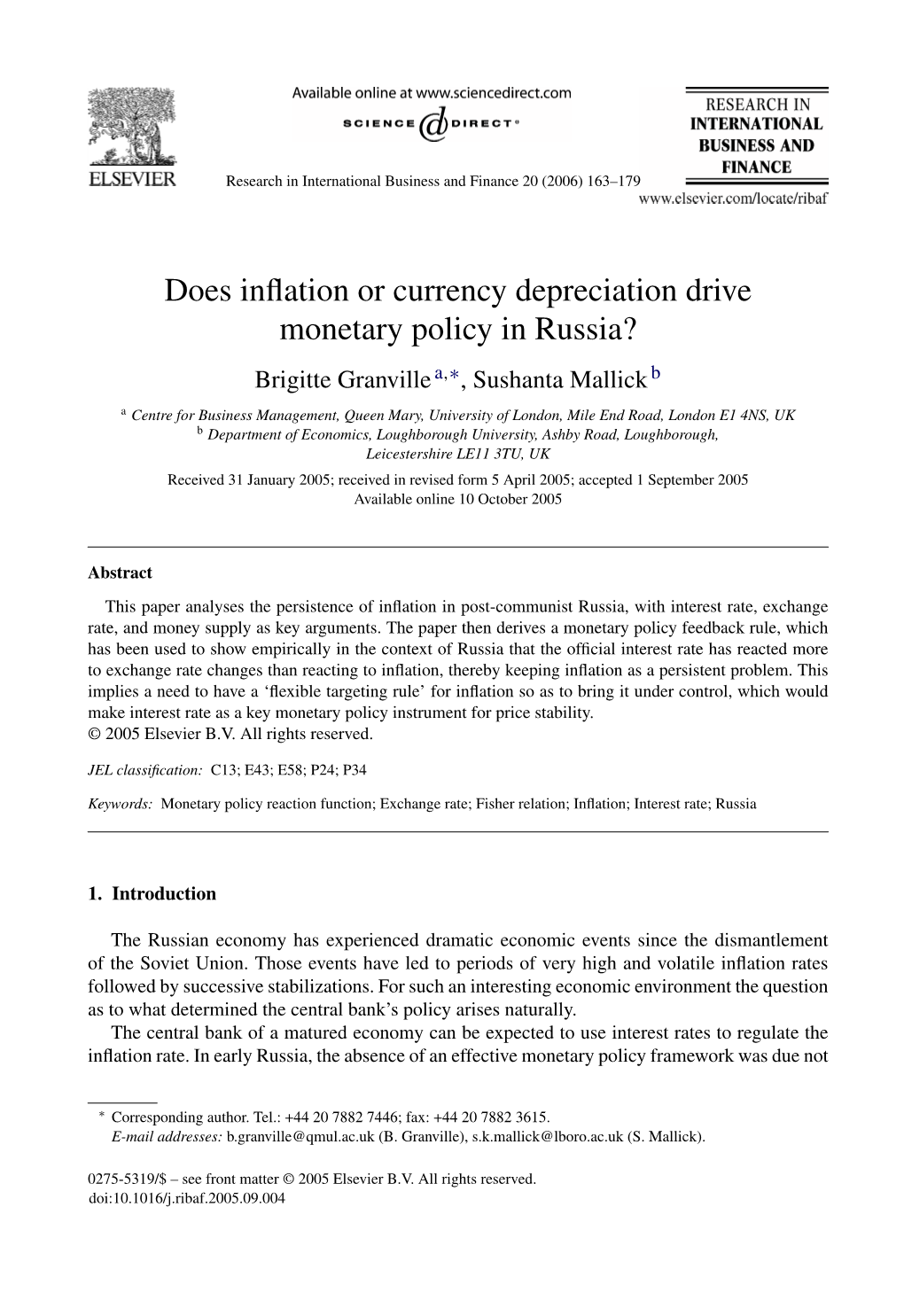 Does Inflation Or Currency Depreciation Drive Monetary Policy