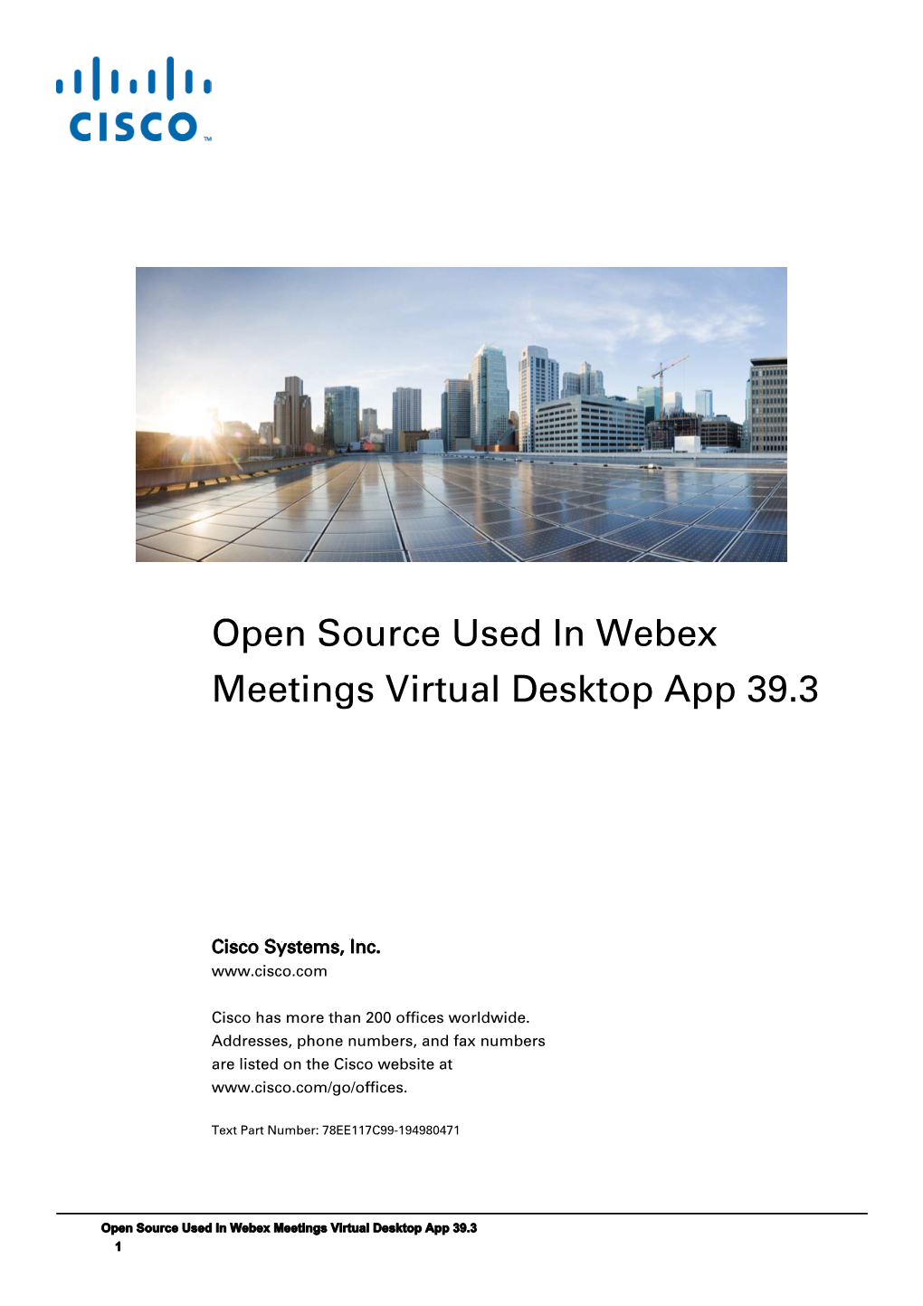 Licensing Information for Cisco Webex Meetings Virtual Desktop App (WBS39.3)