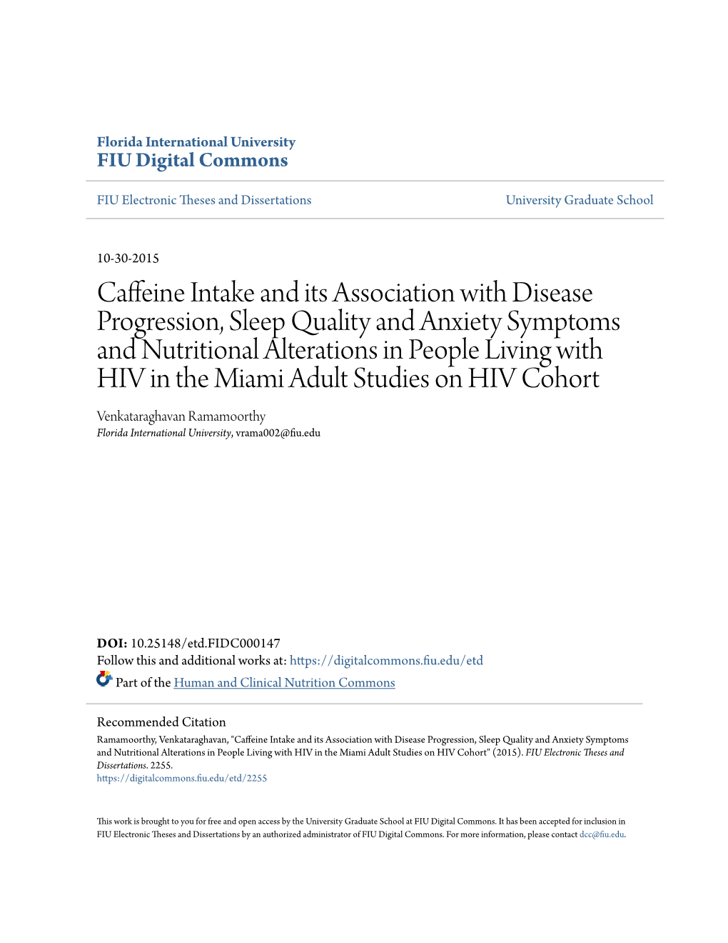 Caffeine Intake and Its Association with Disease Progression, Sleep