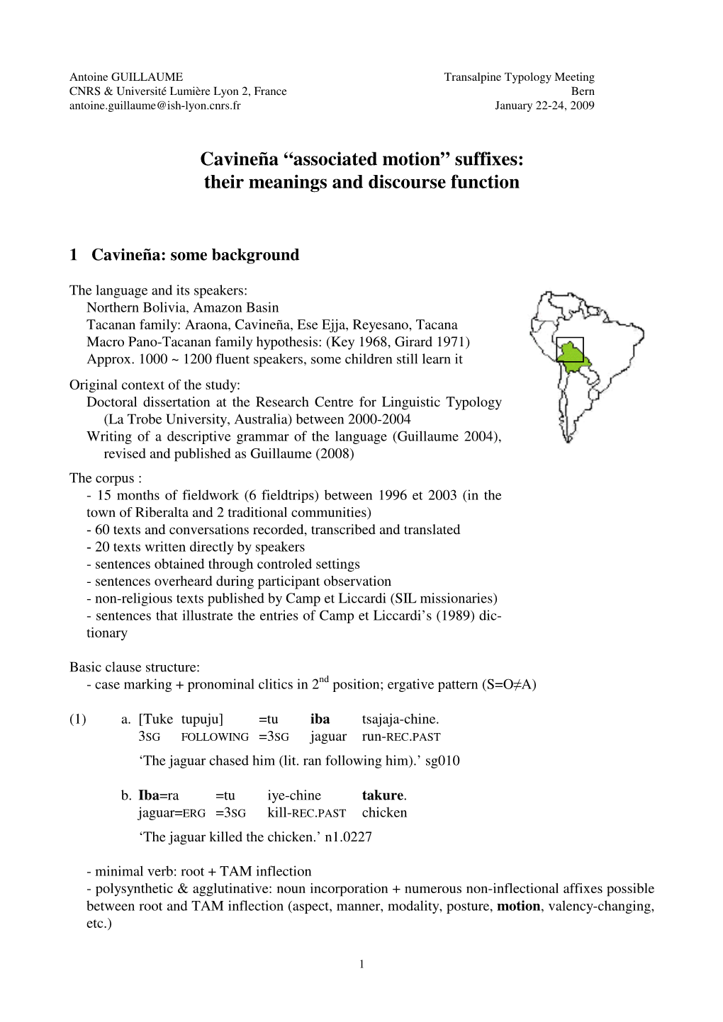 Associated Motion” Suffixes: Their Meanings and Discourse Function