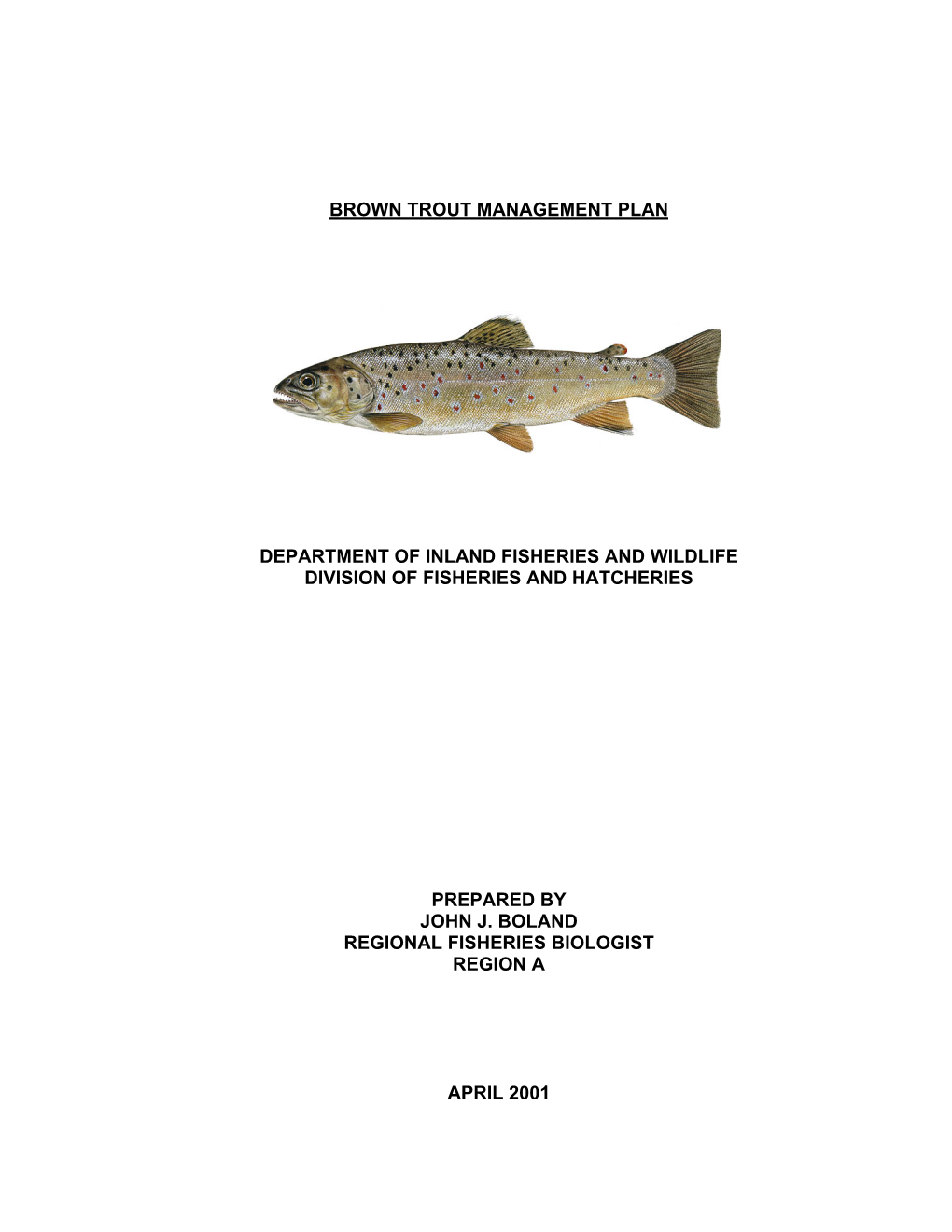 Brown Trout Management Plan