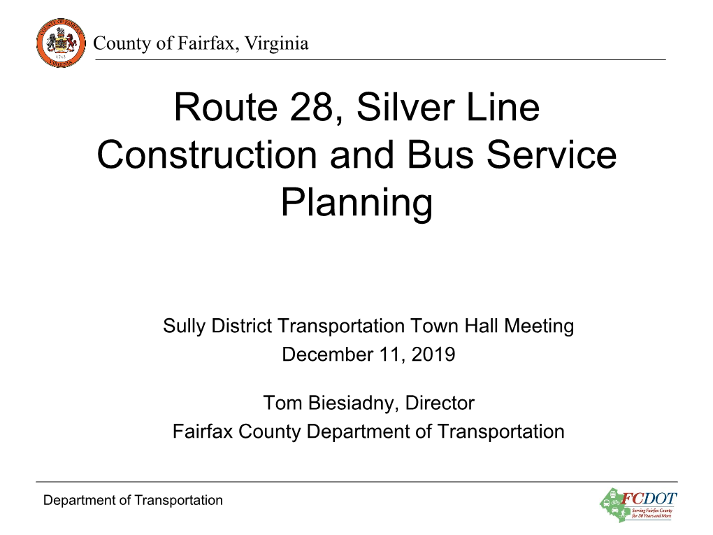 Route 28, Silver Line Construction and Bus Service Planning